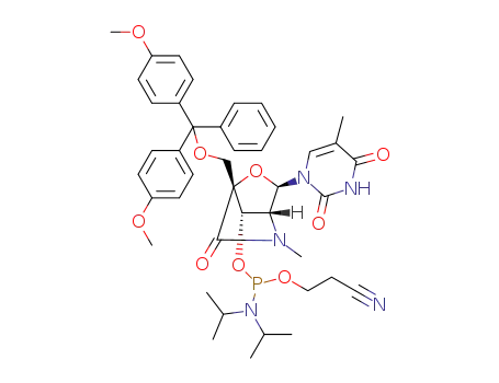 N<sub>2</sub>'-methyl-2'-amino-3'-O-[2-cyanoethoxy(diisopropylamino)phosphino]-5'-O-dimethoxytrityl-2'-N,4'-C-oxomethylene thymidine