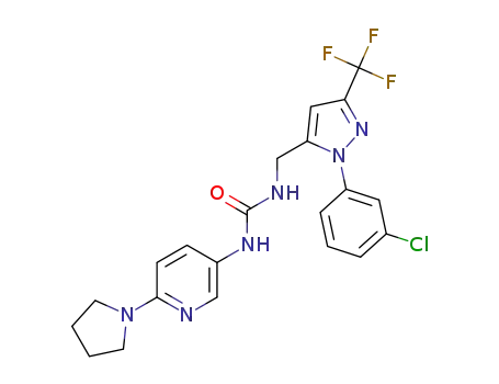1-((1-(3-chlorophenyl)-3-(trifluoromethyl)-1H-pyrazol-5-yl)methyl)-3-(6-(pyrrolidin-1-yl)pyridin-3-yl)urea