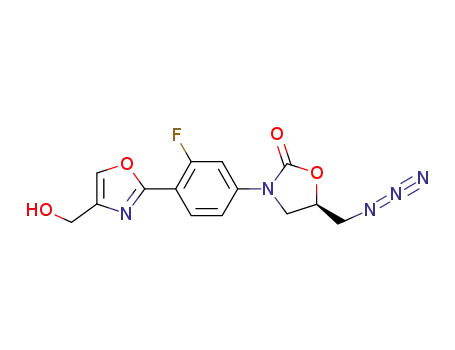 5-(R)-azidomethyl-3-[3-fluoro-4-(4-hydroxymethyl-oxazol-2-yl)-phenyl]-oxazolidin-2-one