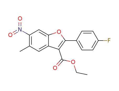 Molecular Structure of 1378428-85-3 (ethyl 2-(4-fluorophenyl)-5-methyl-6-nitro-1-benzofuran-3-carboxylate)