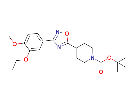 Molecular Structure of 1312793-85-3 (tert-butyl 4-(3-(3-ethoxy-4-methoxyphenyl)-1,2,4-oxadiazol-5-yl)piperidine-1-carboxylate)