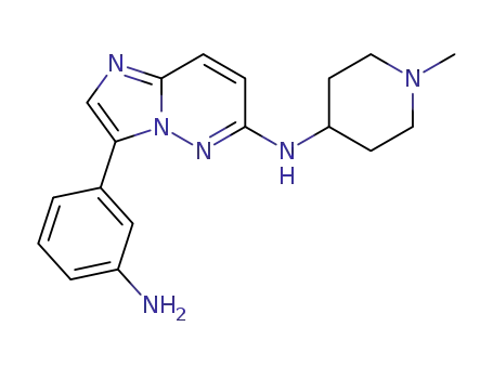 [3-(3-aminophenyl)imidazo[1,2-b]pyridazin-6-yl]-(1-methylpiperidin-4-yl)amine