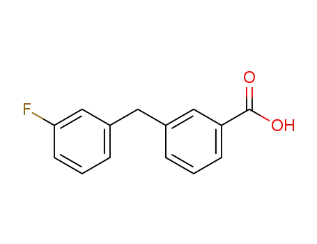 Molecular Structure of 886569-96-6 (3-(3-Fluoro-Benzyl)-Benzoic Acid)