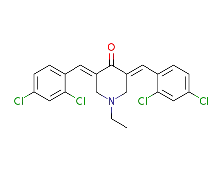 Molecular Structure of 1434133-38-6 (3E,5E-3,5-bis[(2,4-dichlorophenyl)methylidene]-1-ethyl-4-piperidone)