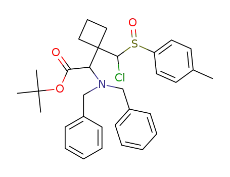 Molecular Structure of 1268616-69-8 (tert-butyl (1-[chloro(p-tolylsulfinyl)methyl]cyclobutyl)-N,N-dibenzylaminoacetate)