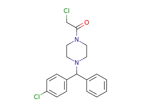 Molecular Structure of 802009-62-7 (2-chloro-1-[4-((4-chlorophenyl)(phenyl)methyl)piperazin-1-yl]ethanone)