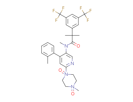1-(5-(2-(3,5-bis(trifluoromethyl)phenyl)-N,2-dimethylpropanamido)-4-(o-tolyl)pyridin-2-yl)-4-methylpiperazine 1,4-dioxide
