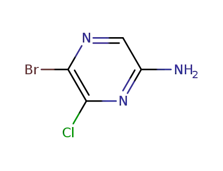 Molecular Structure of 173253-42-4 (5-BROMO-6-CHLOROPYRAZIN-2-AMINE)