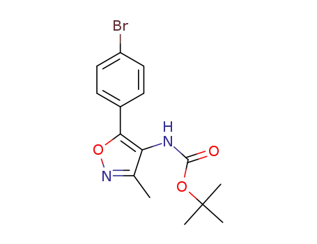 Molecular Structure of 1280205-96-0 ([5-(4-bromo-phenyl)-3-methyl-isoxazol-4-yl]-carbamic acid tert-butyl ester)