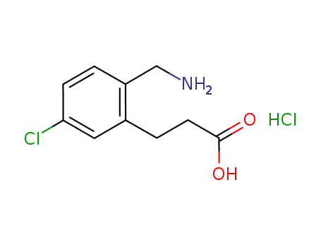 Molecular Structure of 1076192-18-1 (3-[2-(aminomethyl)-5-chlorophenyl]propanoic acid hydrochloride)