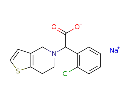 Thieno[3,2-c]pyridine-5(4H)-acetic acid,
a-(2-chlorophenyl)-6,7-dihydro-, sodium salt (1:1)
