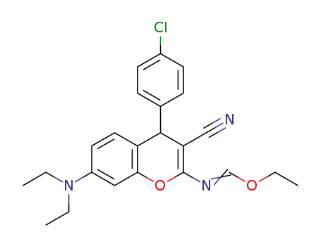 4-(4-chlorophenyl)-7-(diethylamino)-2-ethoxymethyleneamino-4H-chromene-3-carbonitrile