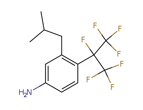 Molecular Structure of 870786-82-6 (3-isobutyl-4-[1,2,2,2-tetrafluoro-1-(trifluoromethyl)ethyl]aniline)