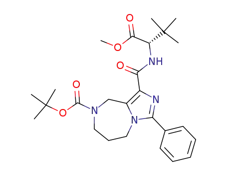 Molecular Structure of 1094091-88-9 ((S)-tert-butyl 1-(1-methoxy-3,3-dimethyl-1-oxobutan-2-ylcarbamoyl)-3-phenyl-6,7-dihydro-5H-imidazo[1,5-a][1,4]diazepine-8(9H)-carboxylate)