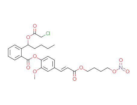 (±)-(E)-2-methoxy-4-(3-(4-(nitrooxy)butoxy)-3-oxoprop-1-en-1-yl)phenyl 2-(1-(2-chloroacetoxy)pentyl)benzoate