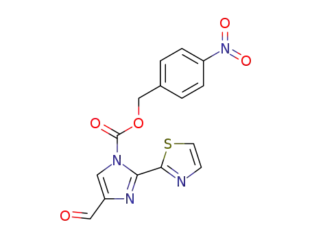 Molecular Structure of 623906-08-1 (1H-Imidazole-1-carboxylic acid, 4-formyl-2-(2-thiazolyl)-,
(4-nitrophenyl)methyl ester)