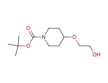 Molecular Structure of 163210-40-0 (4-(2-Hydroxy-ethoxy)-piperidine-1-carboxylic acid tert-butyl ester)