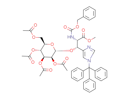 erythro-N<sup>α</sup>-((benzyloxy)carbonyl)-N<sup>im</sup>-(triphenylmethyl)-β-(2,3,4,6-tetra-O-acetyl-α-D-mannopyranosyl)-L-histidine methyl ester