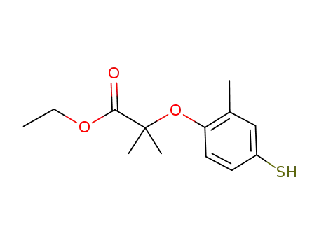 Molecular Structure of 447406-77-1 (ethyl 2-methyl-2-(2-methyl-4-sulfanylphenoxy)propanoate)