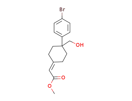 Molecular Structure of 1477524-07-4 (methyl 2-(4-(4-bromophenyl)-4-(hydroxymethyl)cyclohexylidene)acetate)