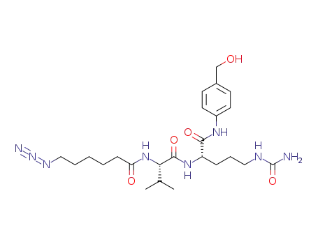 Molecular Structure of 1613321-01-9 (N-(6-azidohexanoyl)-Val-Cit-4-aminobenzyl alcohol)