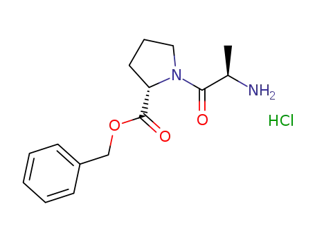 Molecular Structure of 41036-22-0 (L-Proline, 1-D-alanyl-, phenylmethyl ester, monohydrochloride)