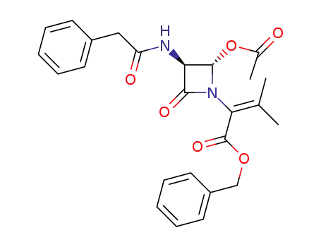 trans-(4S)-acetoxy-1-(1-benzyloxycarbonyl-2-methylpropenyl)-(3S)-phenylacetamidoazetidin-2-one