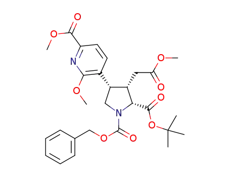 (2R,3S,4S)-1-benzyl 2-tert-butyl 3-(2-methoxy-2-oxoethyl)-4-(2-methoxy-6-(methoxycarbonyl)pyridin-3-yl)pyrrolidine-1,2-dicarboxylate