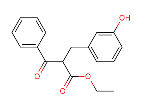 Molecular Structure of 867187-56-2 (Benzenepropanoic acid, a-[(3-hydroxyphenyl)methyl]-b-oxo-, ethyl ester)