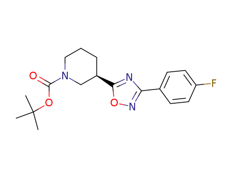 (R)-3-[3-(4-fluoro-phenyl)-[1,2,4]oxadiazol-5-yl]-piperidine-1-carboxylic acid tert-butyl ester