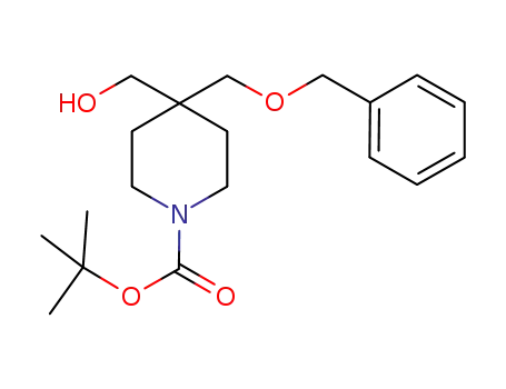 Molecular Structure of 374795-03-6 (tert-butyl 4-[(benzyloxy)methyl]-4-(hydroxymethyl)piperidine-1-carboxylate)