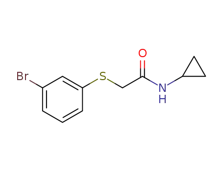 Molecular Structure of 1387967-13-6 (2-(3-bromophenylthio)-N-cyclopropylacetamide)