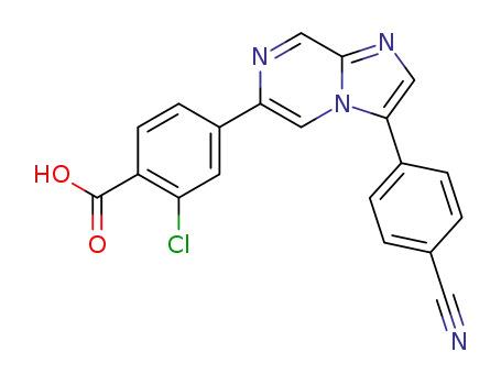 4-(3-(4-cyanophenyl)imidazo[1,2-a]pyrazin-6-yl)-2-chlorobenzoic acid
