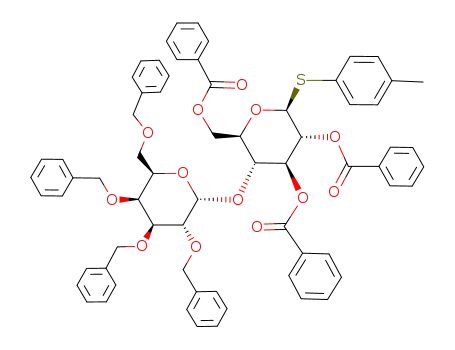 p-methylphenyl (2,3,4,6-tetra-O-benzyl-α-D-galactopyranosyl)-(1->4)-2,3,6-tri-O-benzoyl-1-thio-β-D-glucopyranoside
