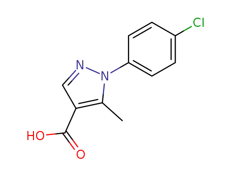 Molecular Structure of 187998-35-2 (1-(4-CHLOROPHENYL)-5-METHYL-1H-PYRAZOLE-4-CARBOXYLIC ACID)