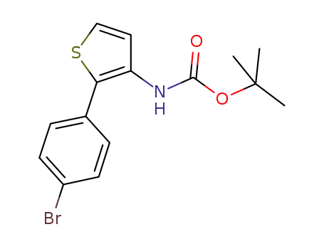 Molecular Structure of 851199-00-3 (Carbamic acid, [2-(4-bromophenyl)-3-thienyl]-, 1,1-dimethylethyl ester)