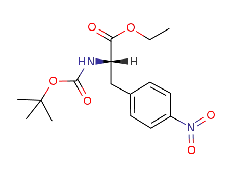 Molecular Structure of 67630-00-6 ((S)-ethyl 2-(tert-butoxycarbonylaMino)-3-(4-nitrophenyl)propanoate)