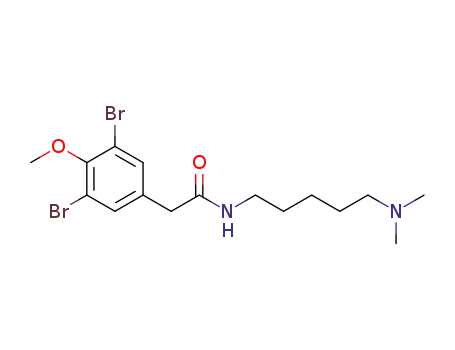 Molecular Structure of 1563242-87-4 (2-(3,5-dibromo-4-methoxyphenyl)-N-(5-(dimethylamino)pentyl)acetamide)