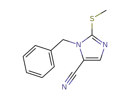 Molecular Structure of 1609282-78-1 (1-benzyl-2-(methylthio)-5-imidazolcarbonitrile)
