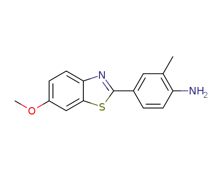 Molecular Structure of 247080-26-8 (4-(6-methoxybenzothiazol-2-yl)-2-methylphenylamine)
