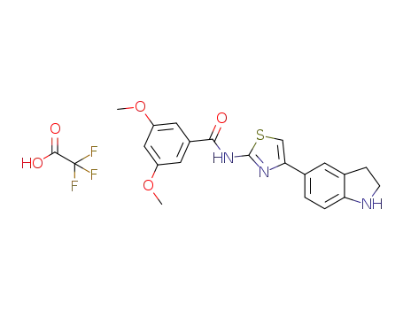 N-(4-(indolin-5-yl)thiazol-2-yl)-3,5-dimethoxybenzamide, trifluoroacetic acid salt