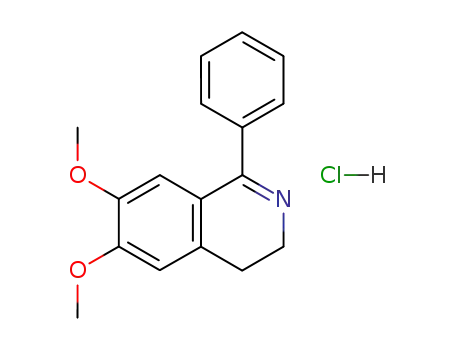 Molecular Structure of 10133-76-3 (Isoquinoline, 3,4-dihydro-6,7-dimethoxy-1-phenyl-, hydrochloride)