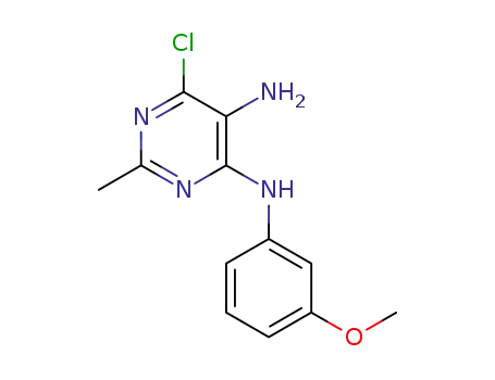 Molecular Structure of 1609009-26-8 (6-chloro-N<sup>4</sup>-(3’-methoxyphenyl)-2-methylpyrimidine-4,5-diamine)