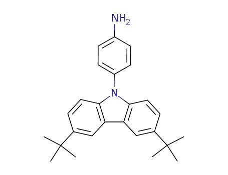 Molecular Structure of 255829-30-2 (4-(3,6-di-tert-butyl-9H-carbazol-9-yl)benzenamine)