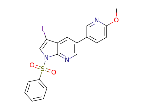 3-iodo-5-(6-methoxypyridin-3-yl)-1-(phenylsulfonyl)-1H-pyrrolo[2.3-b]pyridine