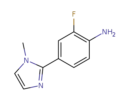 Molecular Structure of 218301-90-7 (Benzenamine, 2-fluoro-4-(1-methyl-1H-imidazol-2-yl)-)