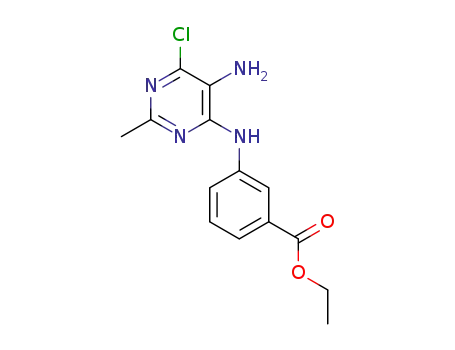 Molecular Structure of 1609009-33-7 (ethyl 3-((5-amino-6-chloro-2-methylpyrimidin-4-yl)amino)benzoate)