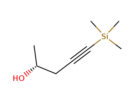 Molecular Structure of 460348-12-3 (4-Pentyn-2-ol, 5-(trimethylsilyl)-, (2R)-)