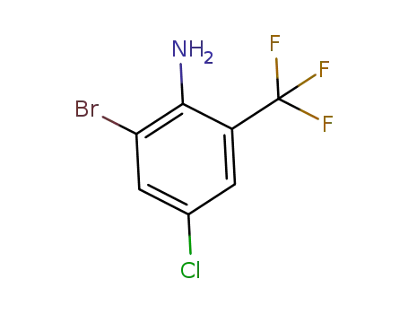 Molecular Structure of 912617-74-4 (2-Bromo-4-chloro-6-(trifluoromethyl)aniline)