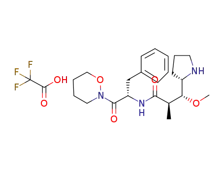 Molecular Structure of 1352201-70-7 ((2R,3R)-3-methoxy-2-methyl-N-[(2S)-1-(1,2-oxazinan-2-yl)-1-oxo-3-phenylpropan-2-yl]-3-[(2S)-pyrrolidin-2-yl]propanamide, trifluoroacetic acid salt)